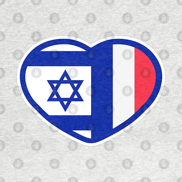 France Israel flags in hart by MeLoveIsrael